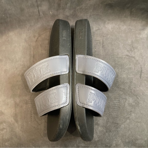 PINK Sz 9 Two Strap Slip  On Rubber Sole Slides Sandals - Picture 8 of 10